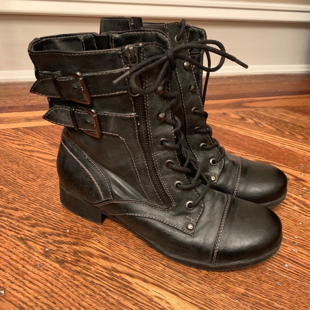 Black Guess Combat Boots
